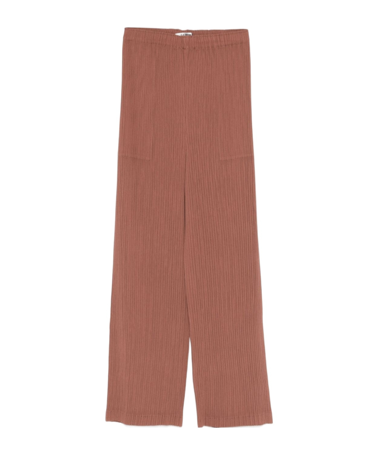 Shop Issey Miyake Hatching Pleats Trousers In Brown