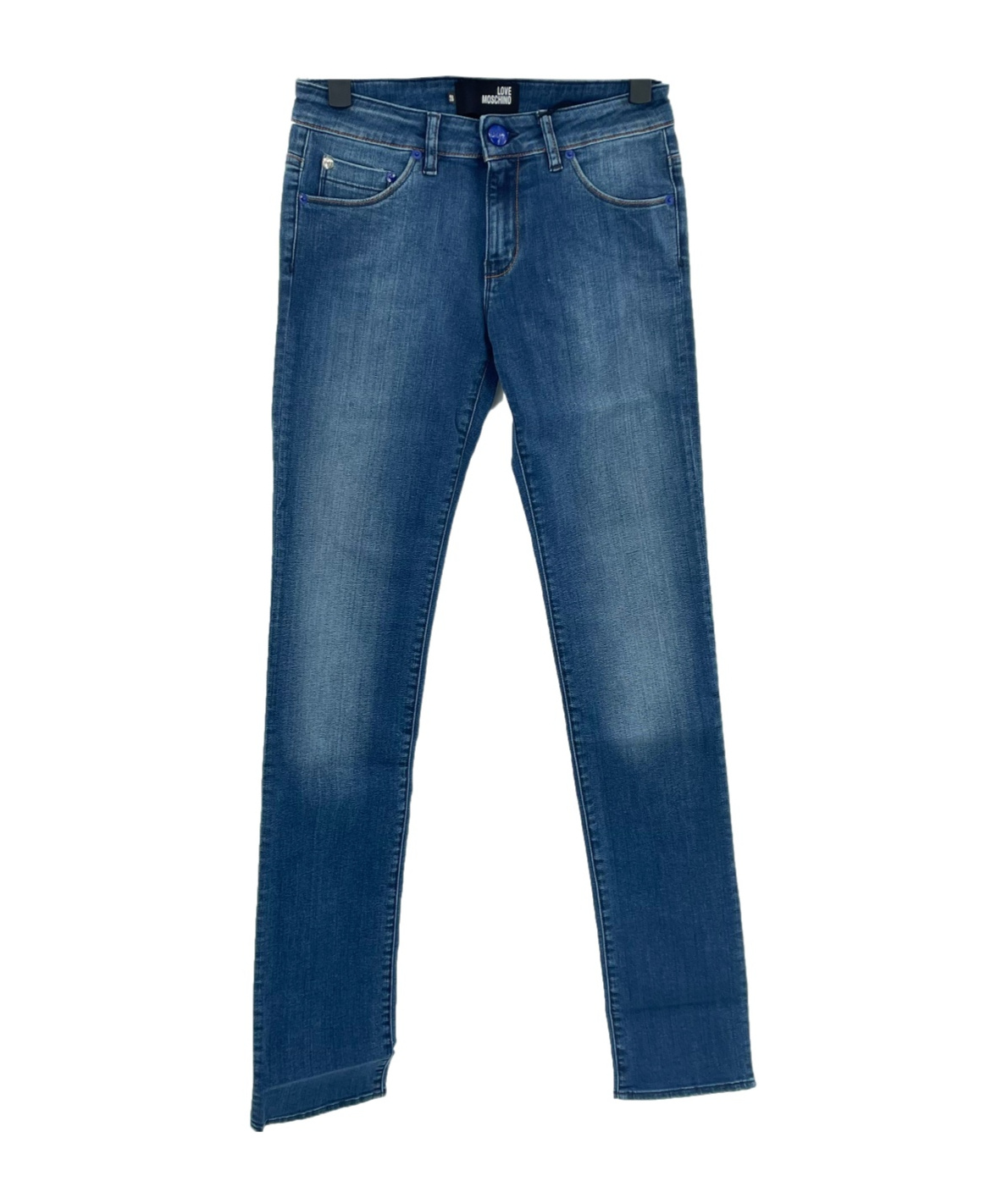 Moschino Belt-strap Jeans In Blue