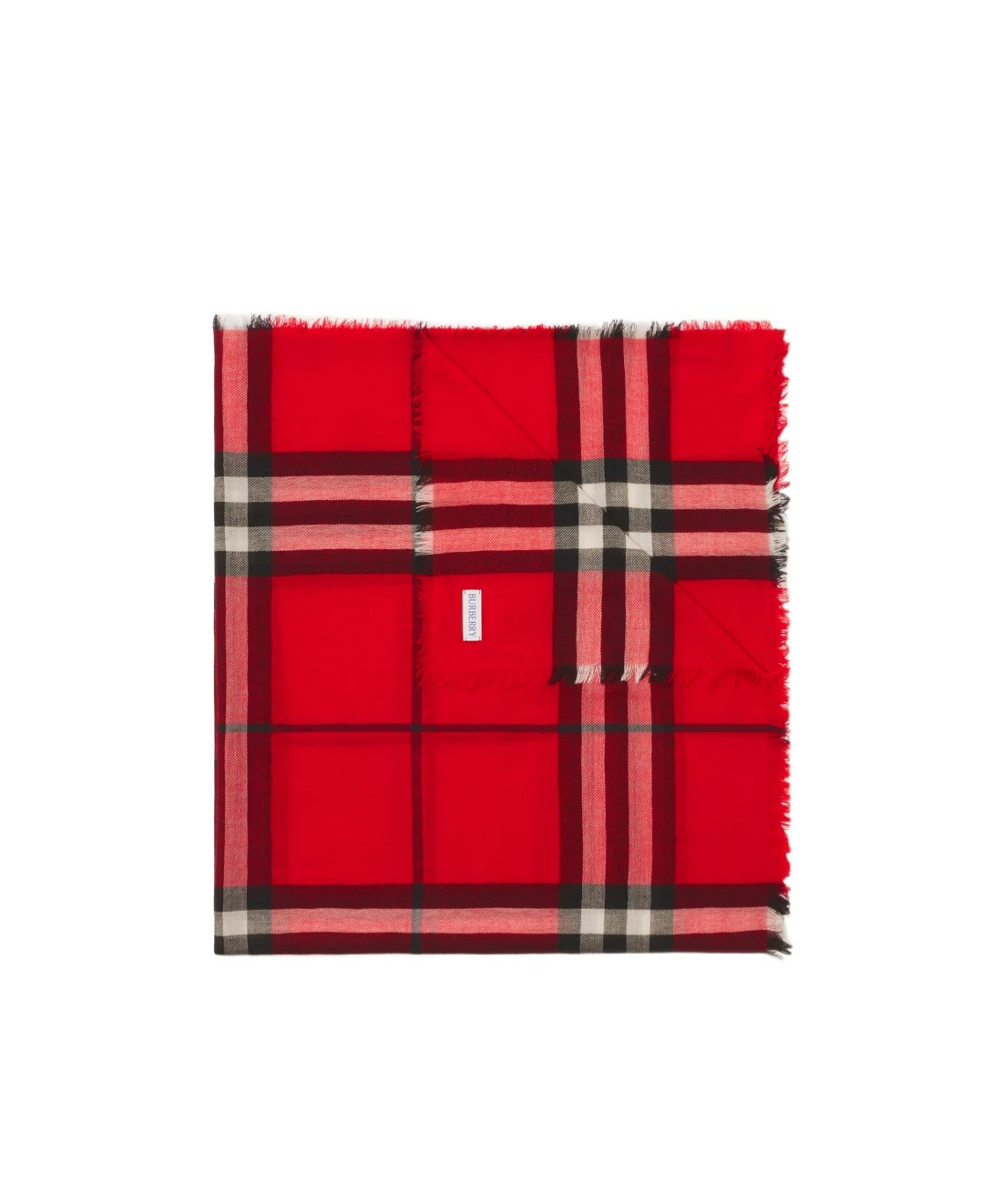 Burberry Wide Check Wool Scarf In Red