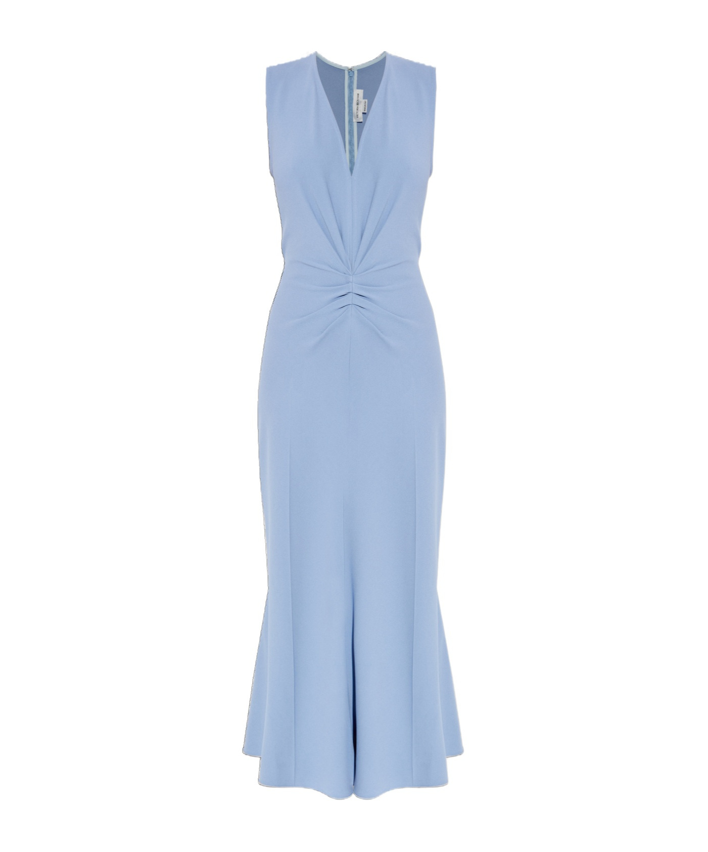 Victoria Beckham Asymmetric Short-sleeve Dress In Blue