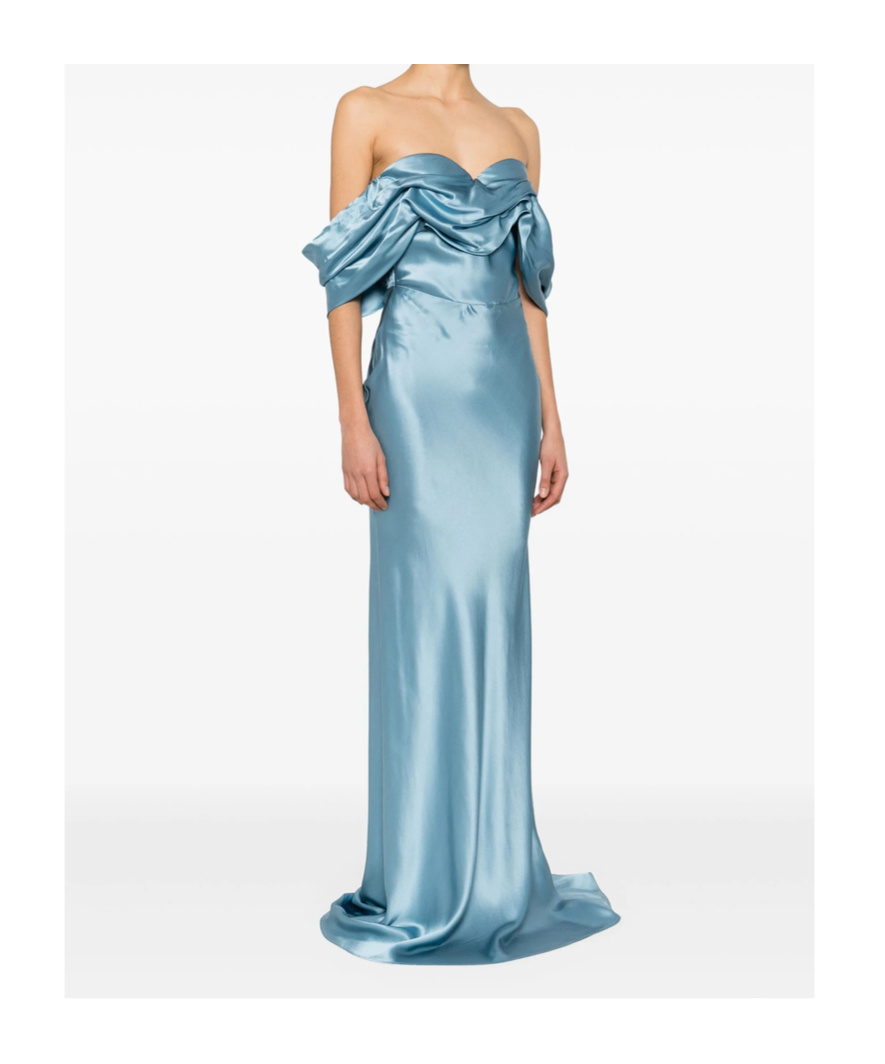 Giuseppe Di Morabito Silk Maxi Dress In Blue