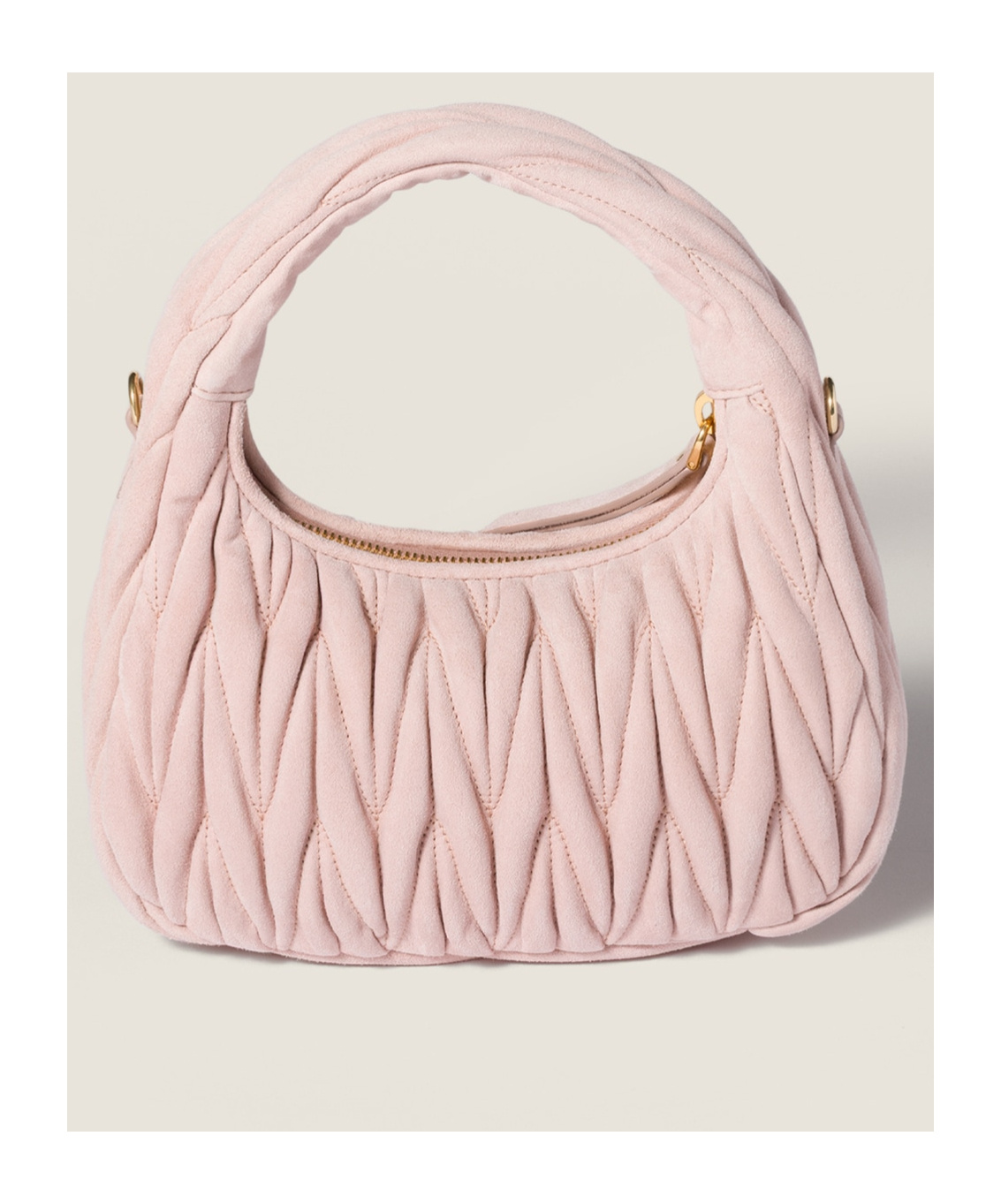 Miu Miu Wander Matelassé Suede Bag In Orange