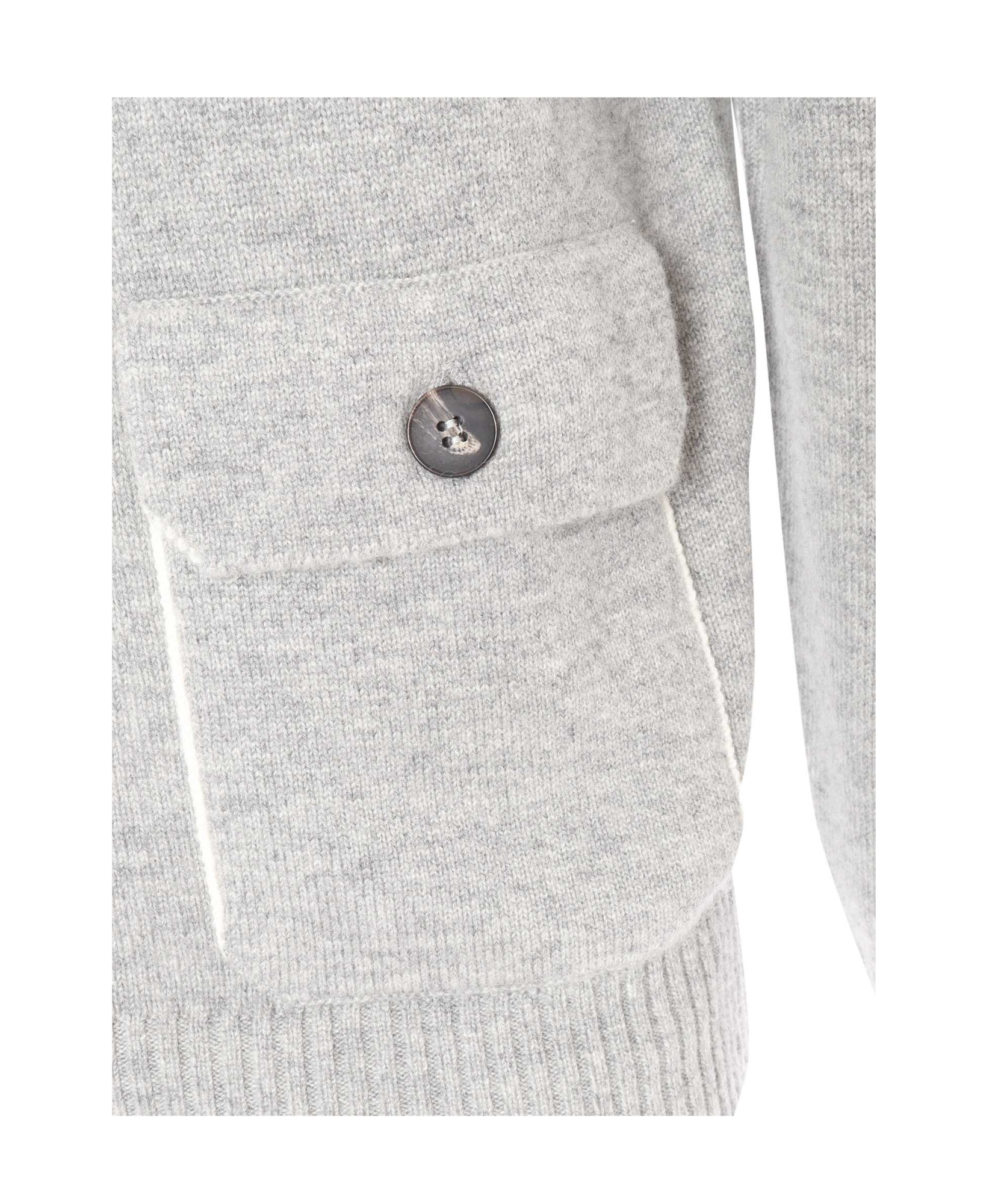 Kangra Cashmere Knitted Jacket With Buttons And Pockets In Gray