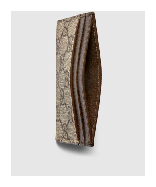 Gucci Men Gg Supreme Fabric Card Holder In Multi