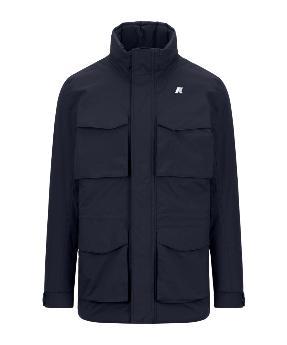 K-way Four Pocket High Collar Jacket In Black