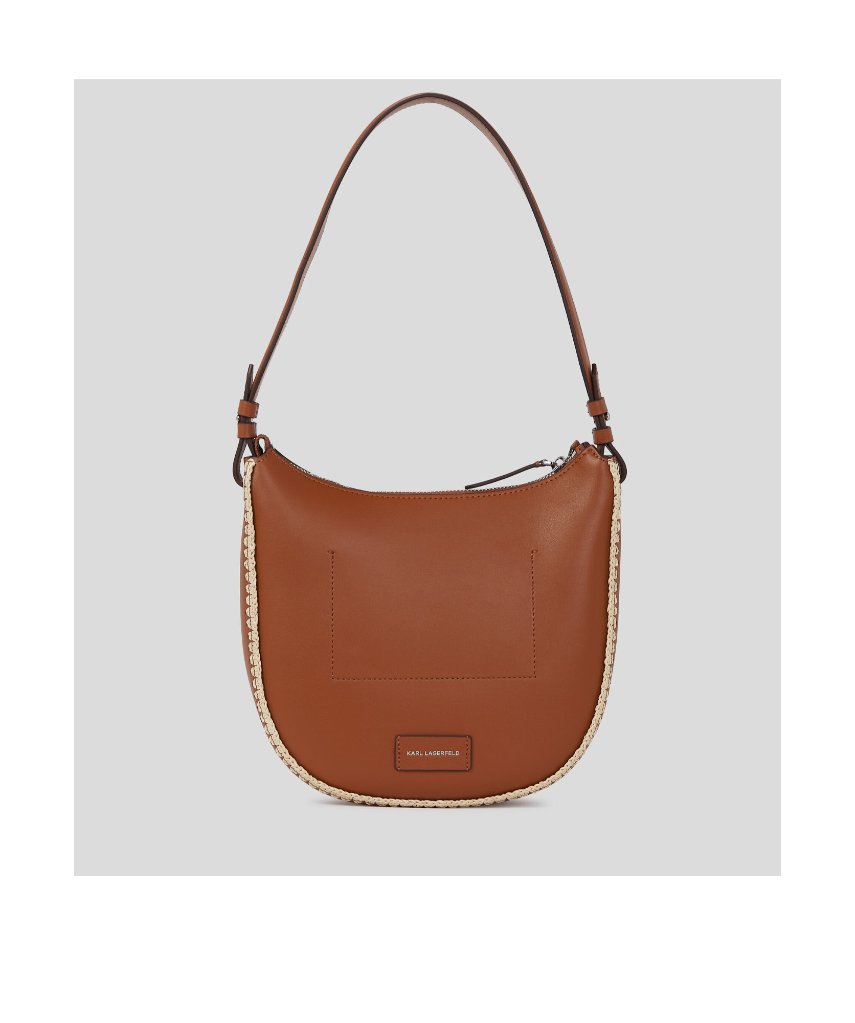 Karl Lagerfeld Zipper Shoulder Bag In Brown
