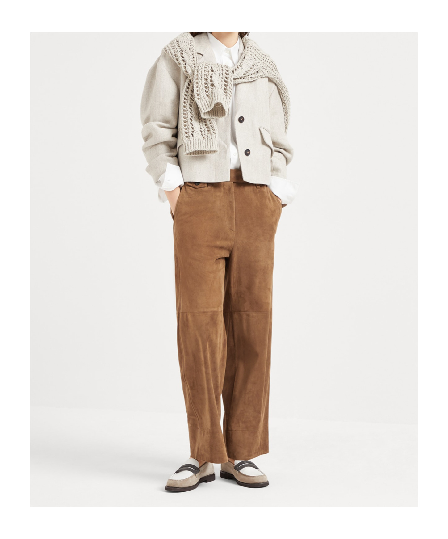Brunello Cucinelli Monili Bead-embellished Blazer In White