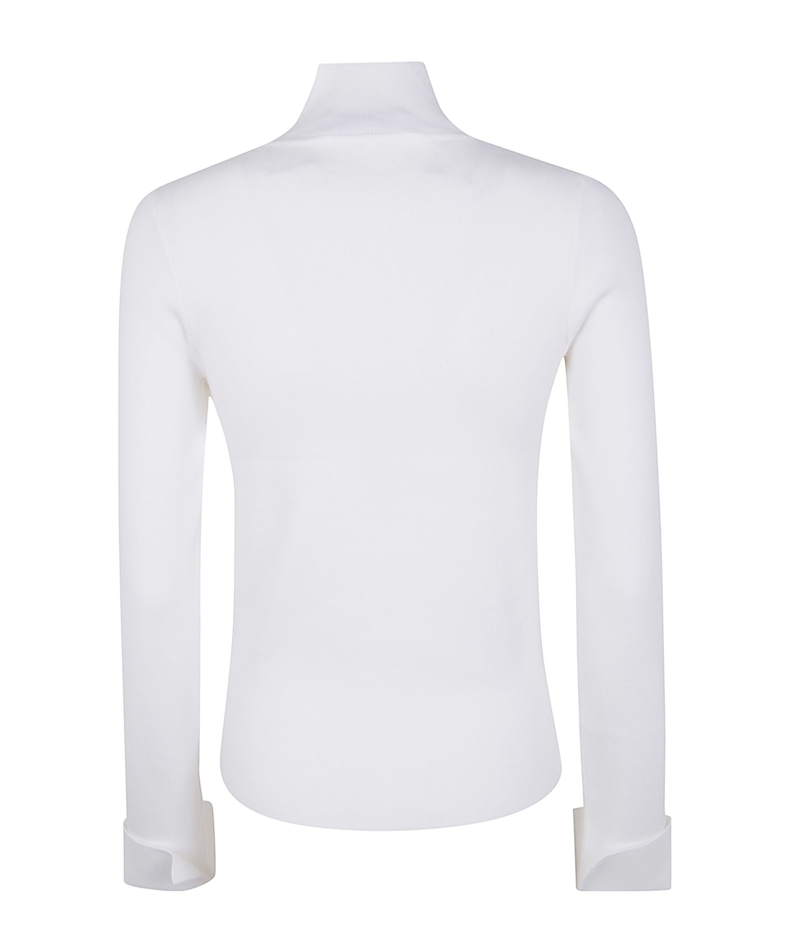 Blugirl Rhombus Pattern High Neck Sweater With Crystal Embellishment In White