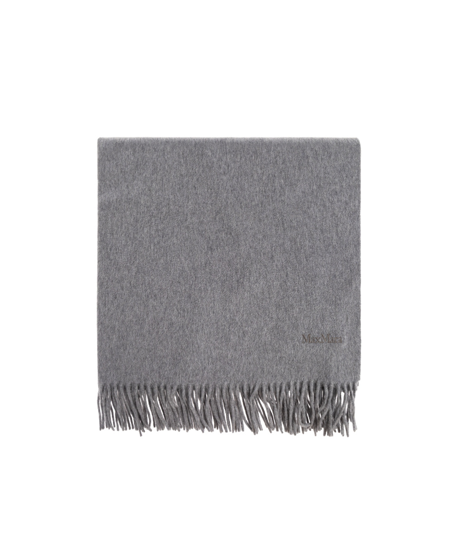 Max Mara Fringed Scarf In Gray