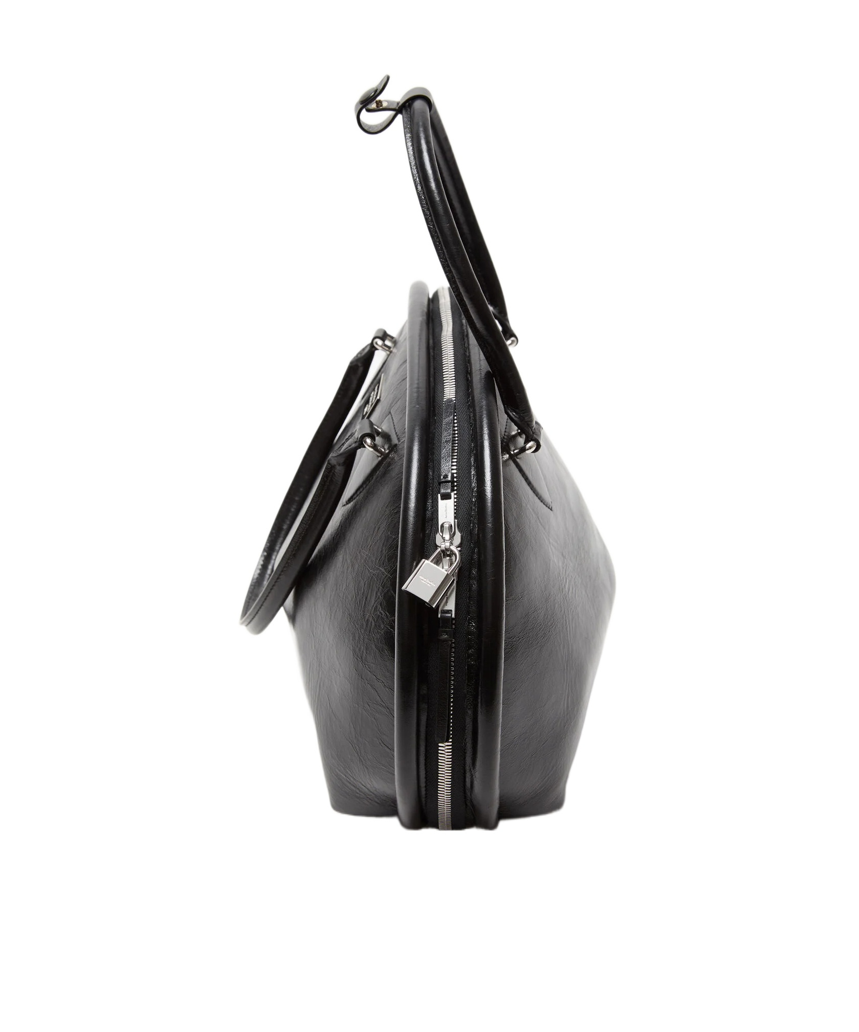 Acne Studios Small Bowlina Leather Shoulder Bag In Black