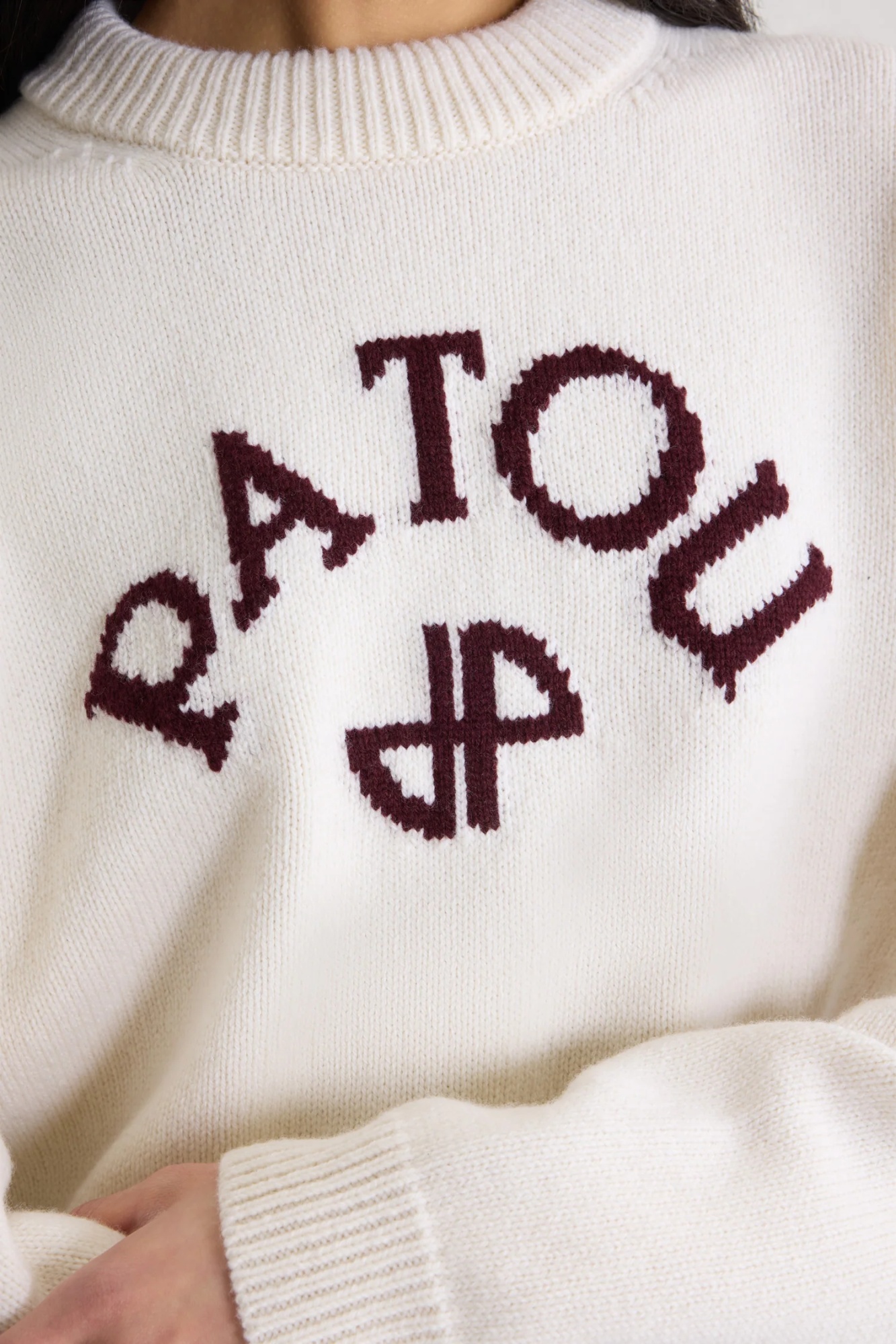 Patou Logo And Jp Monogram Intarsia Wool And Cashmere Jumper Clothing In Neutral