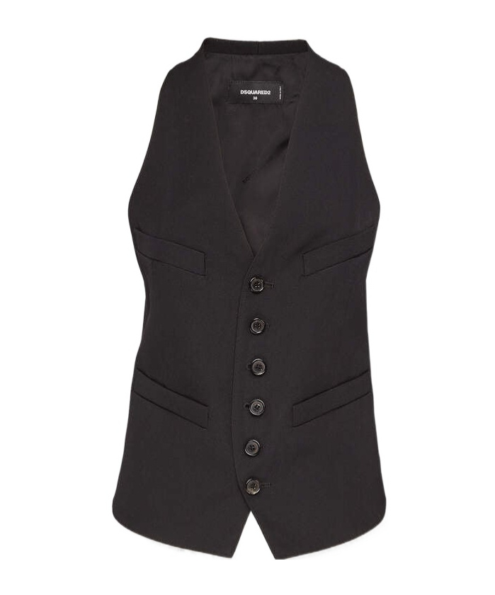 Dsquared2 Single-breasted Vest In Black