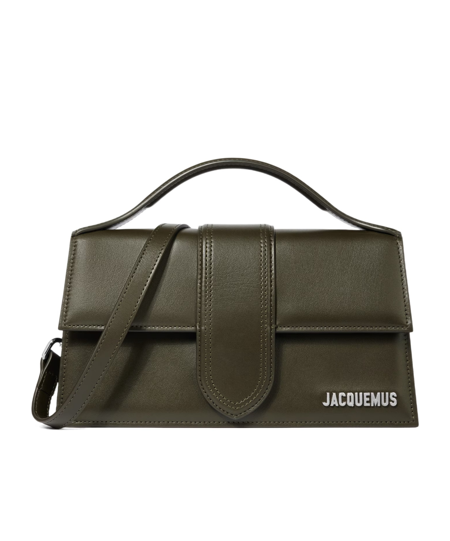 Jacquemus Dark Khaki Bambino Large Crossbody Bag In Green