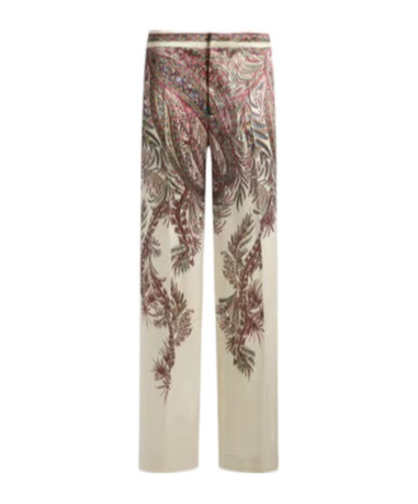 Etro Printed Satin Palazzo Trousers In Multi