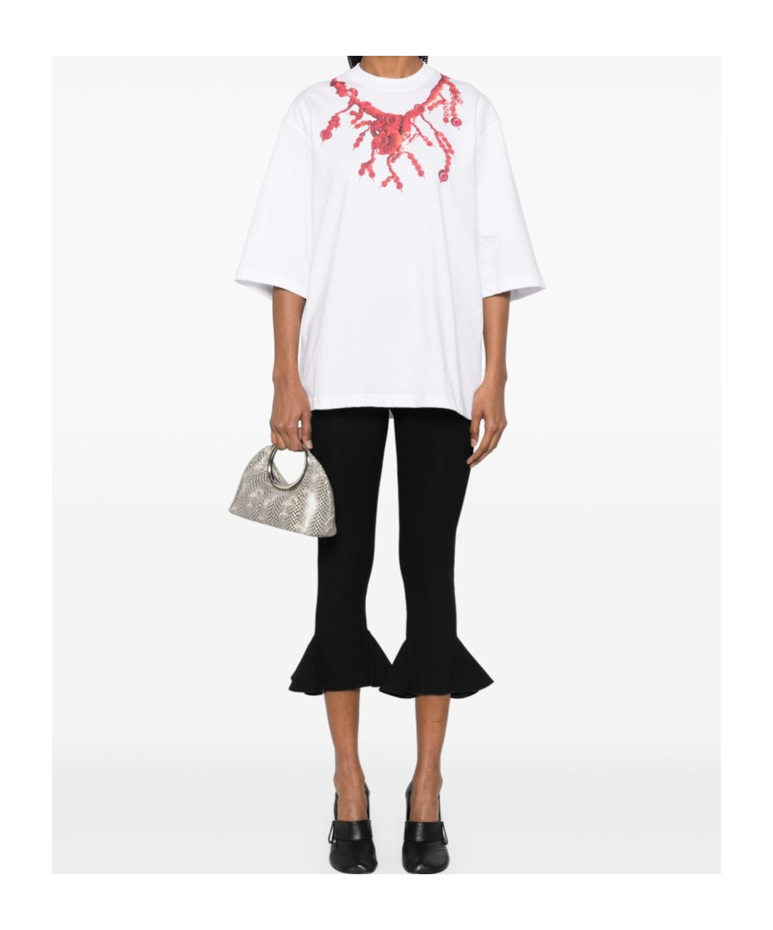 Moschino X Judy Blame Necklace-print Crewneck T-shirt In White