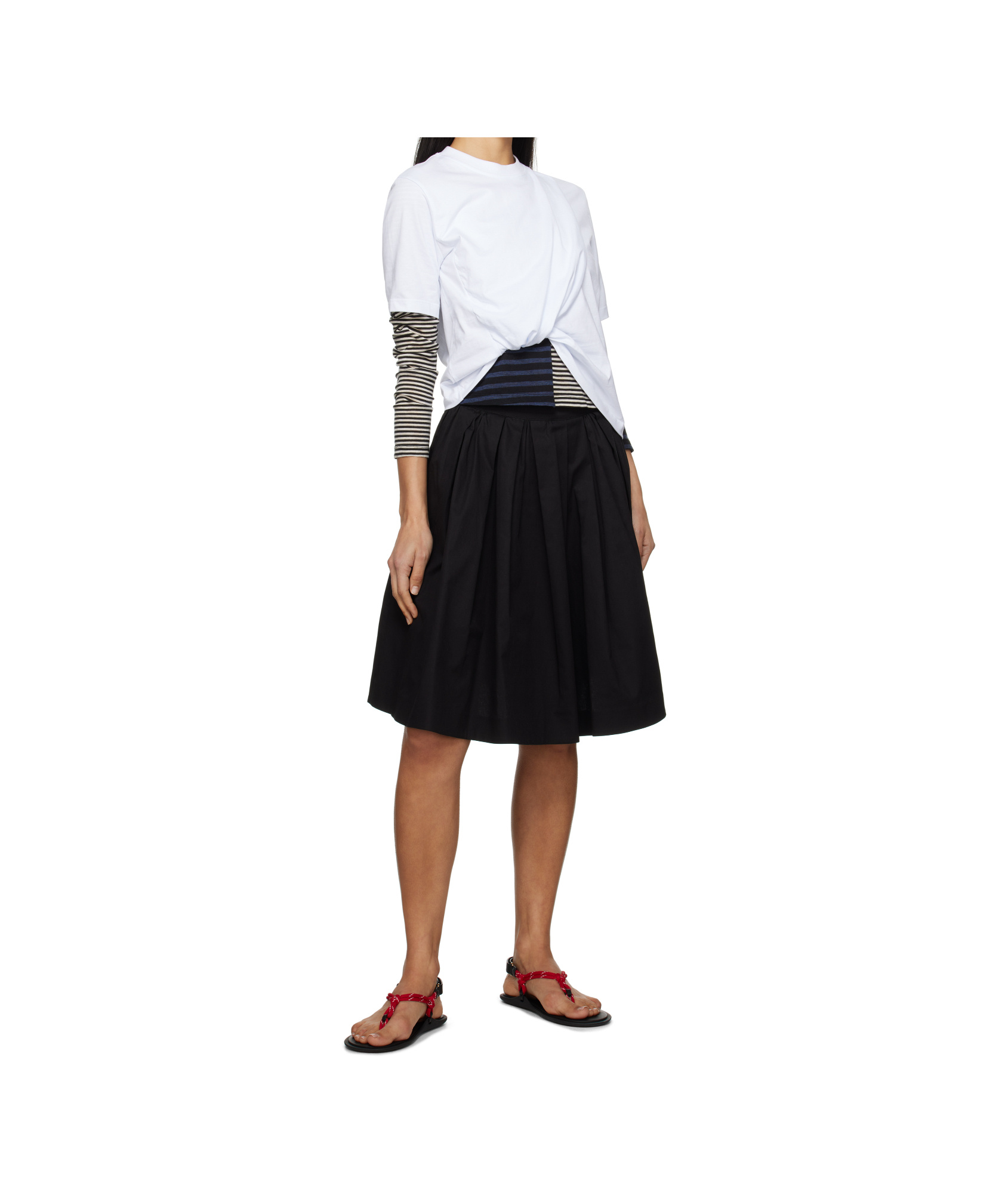 Msgm Black Pleated Miniskirt In Black
