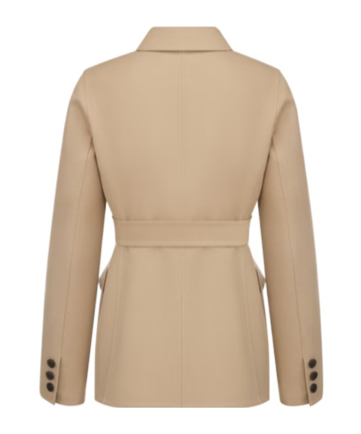 Dior Double-breasted Freshly Cut Wool Suit Coat In Nude