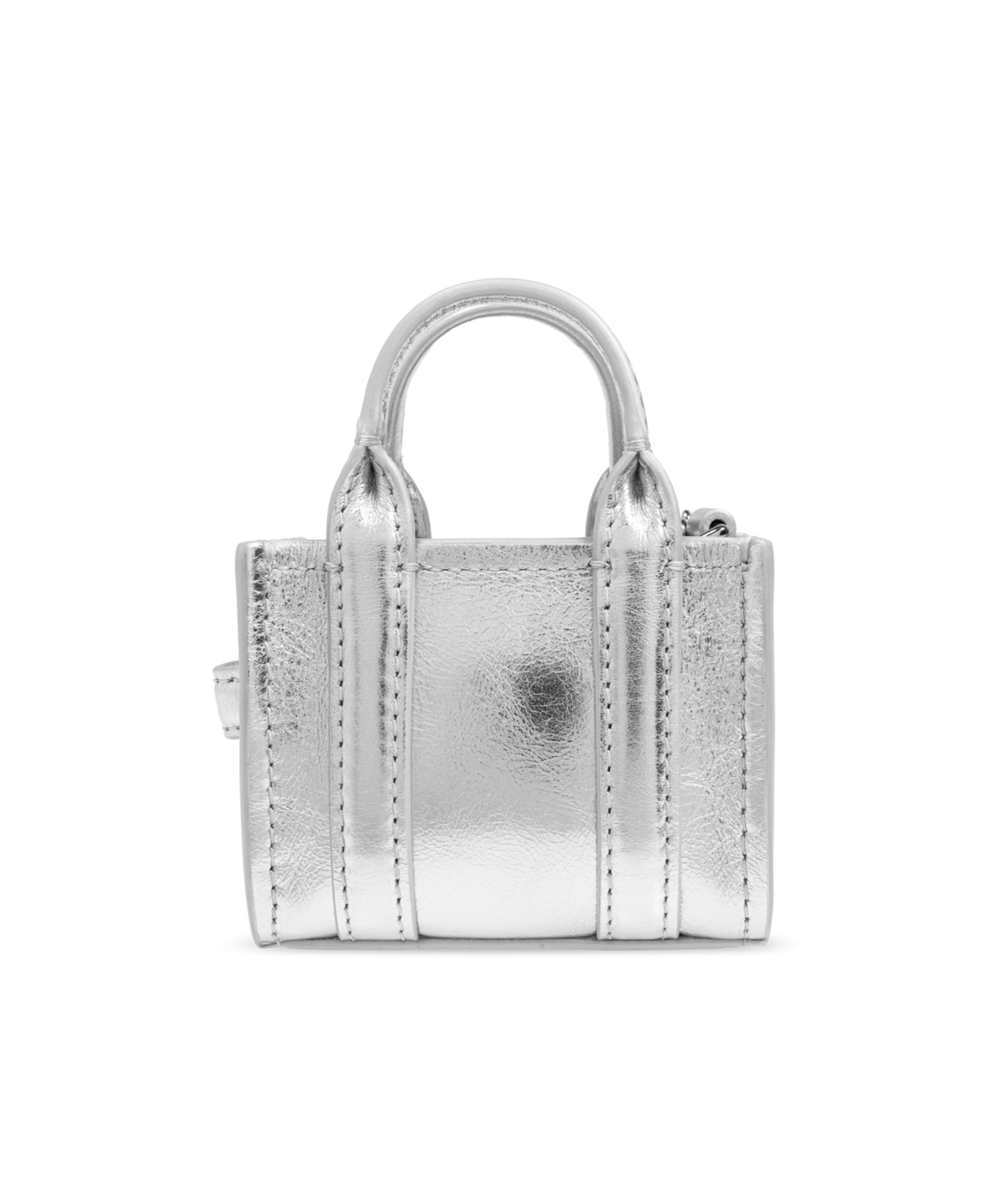 Marc Jacobs The Metallic Nano Tote Charm Keychain In White
