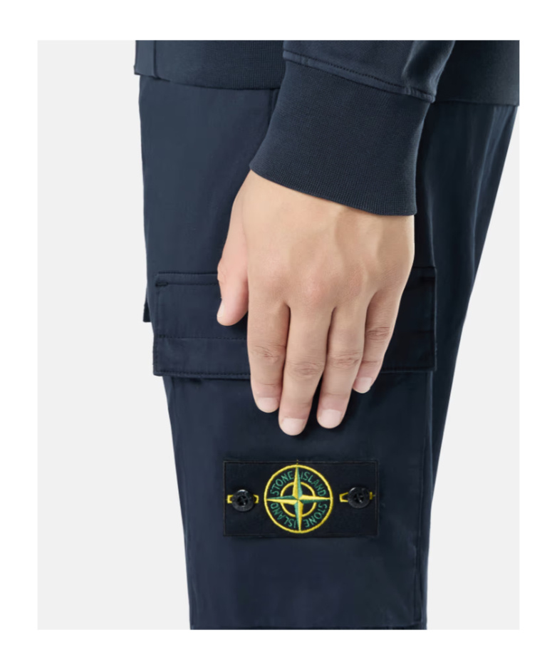 Stone Island Regular Tapered Fit Cargo Pants In Blue