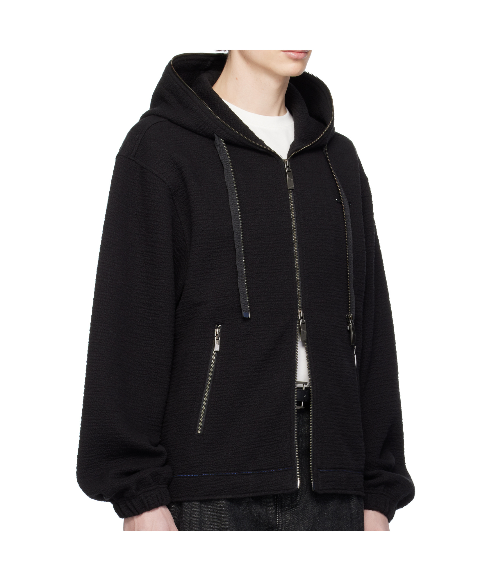 Ader Error Long-sleeved Hooded Sweatshirt In Black