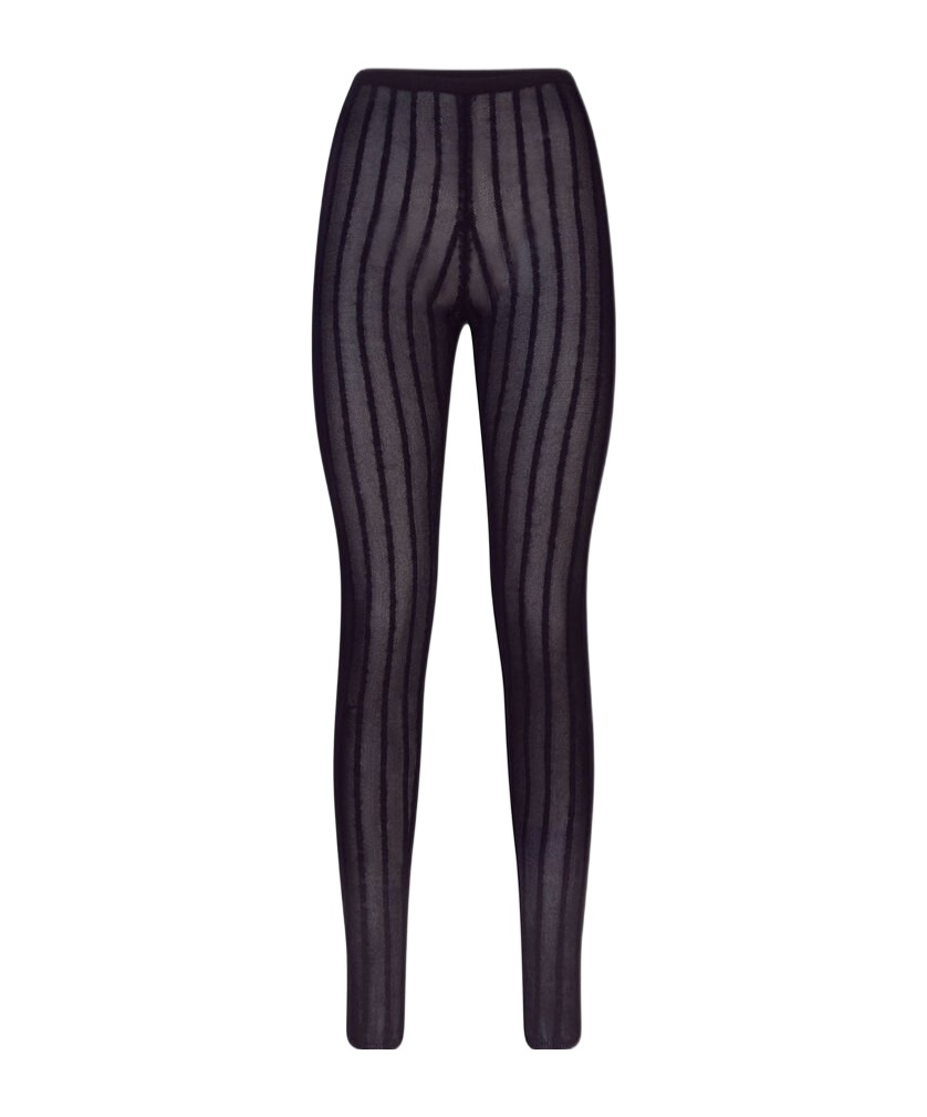 Attico The Striped Pants In Black