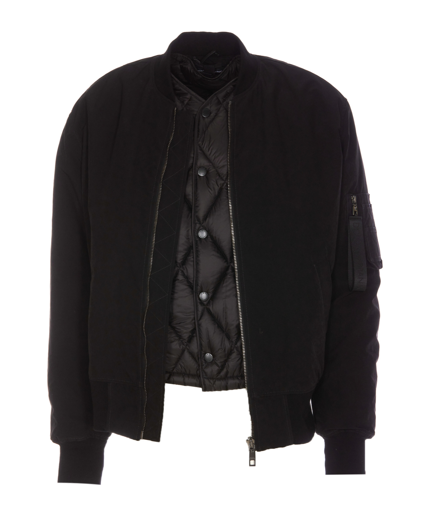 Dolce & Gabbana Bomber Jacket In Technical Fabric In Black