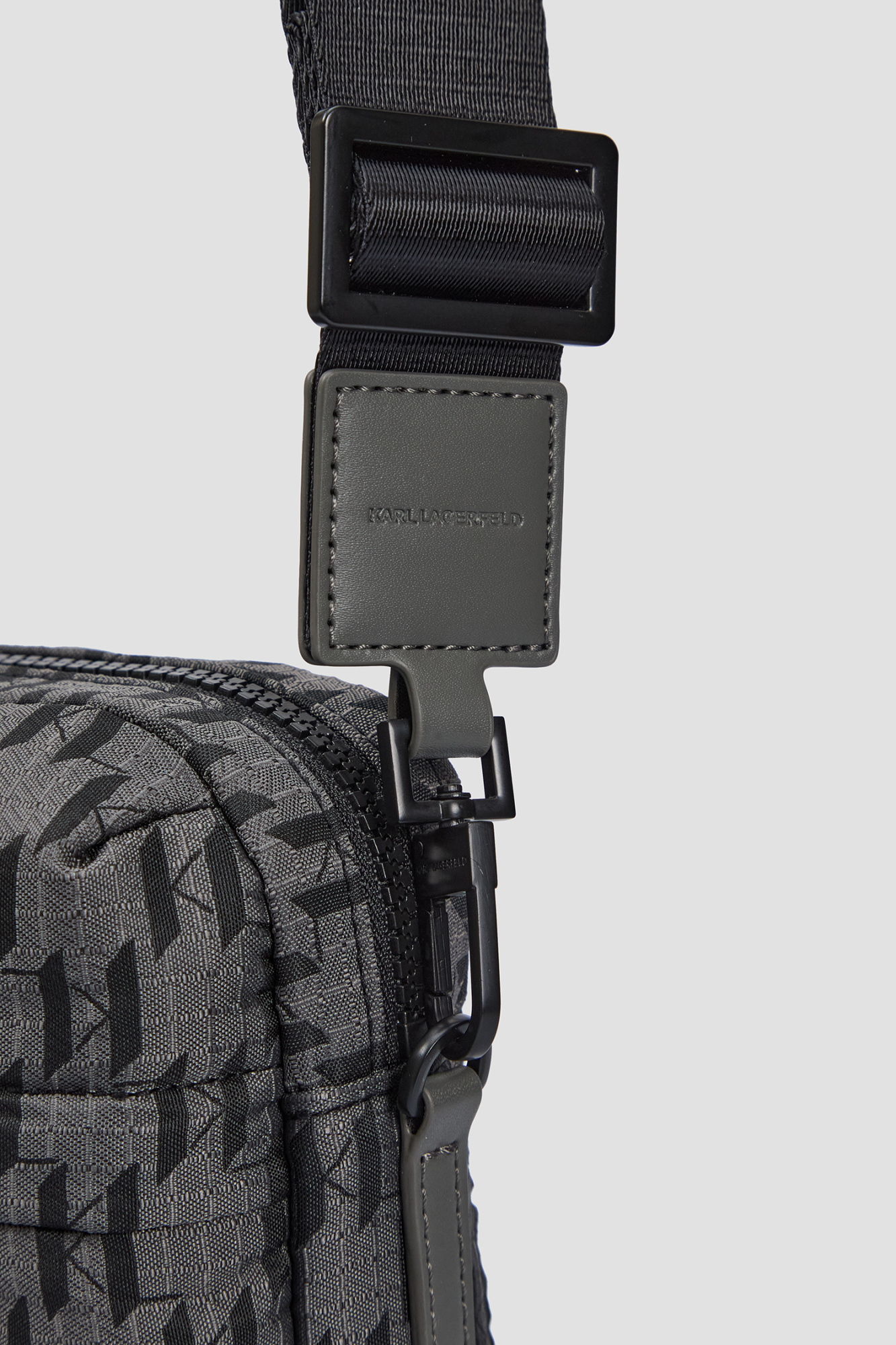 Karl Lagerfeld Zippered Shoulder Bag In Black