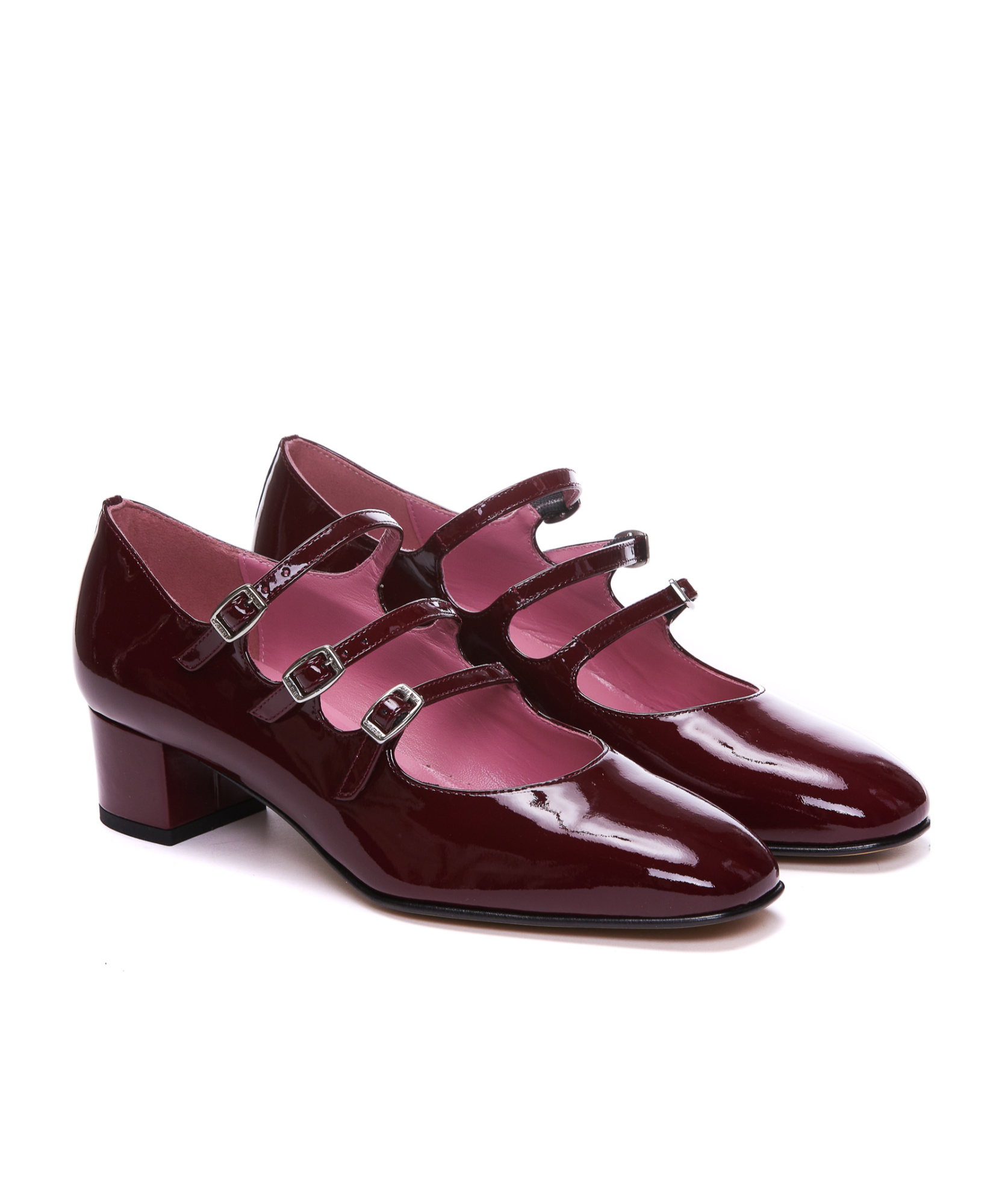 Shop Carel Paris Carel Triple Strap Heel Pumps In Red