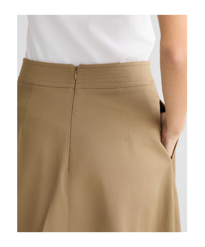 Liu •jo Liu Jo High-waisted Mid-length Midi Skirt In Beige In Green