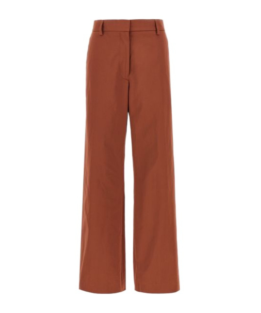 Dries Van Noten High Waist Wide Leg Trousers With Back Pockets In Red