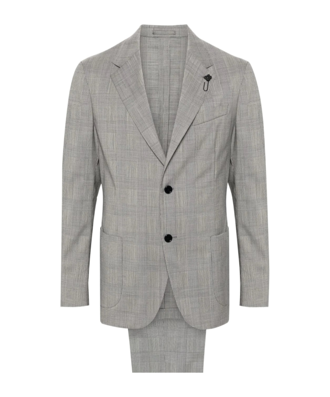 Lardini Prince-of-wales-check Wool Suit In Gray