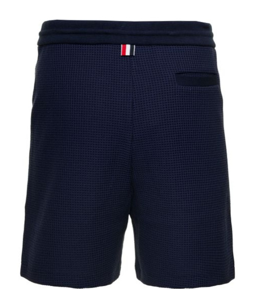 Thom Browne Waffle-effect Drawstring Shorts In Black