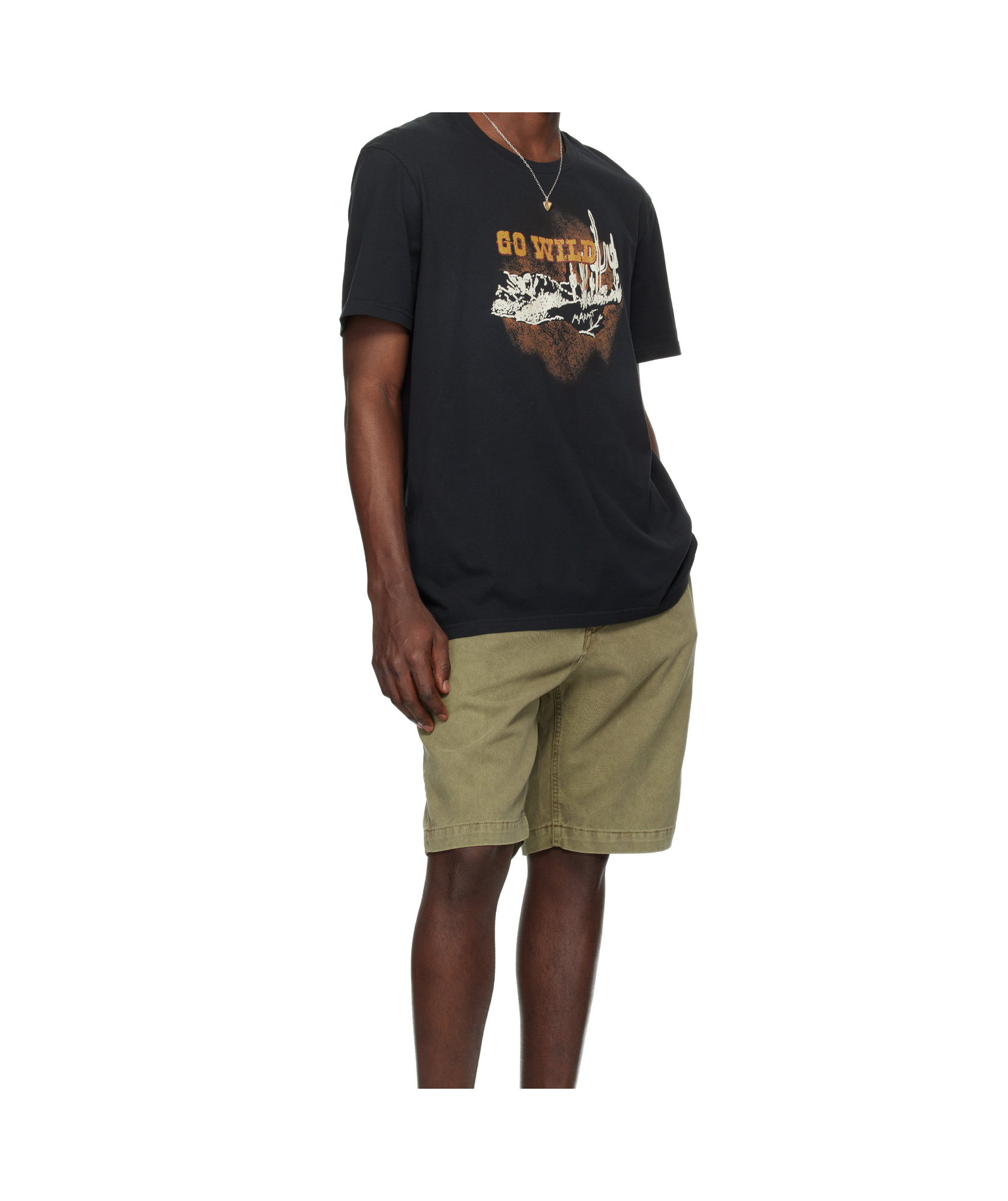 Isabel Marant Khaki Tyler Denim Shorts In Green