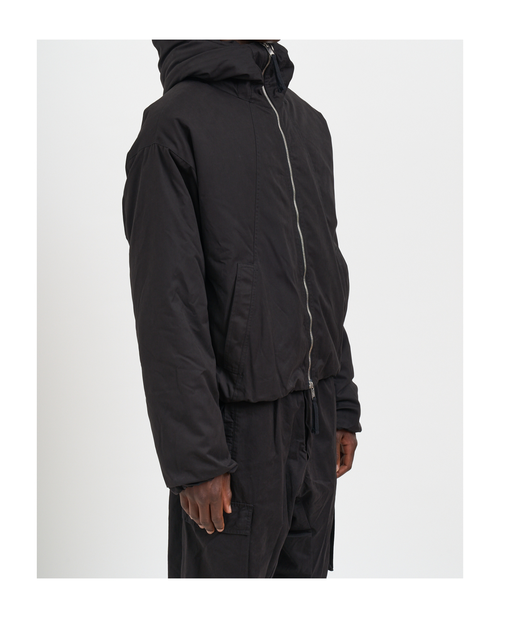 Thom Krom Hooded Casual Jacket In Black