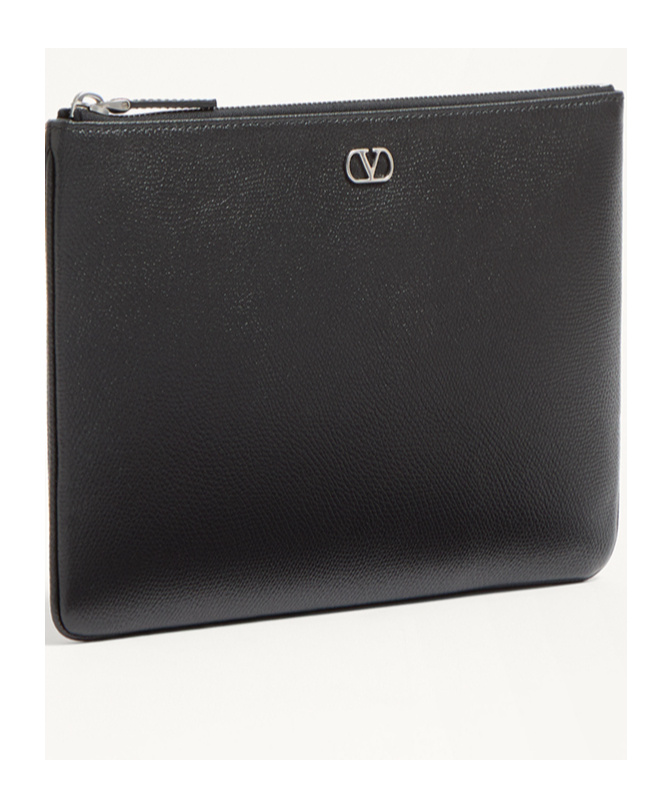 Valentino Vlogo Clutch Bag In Black