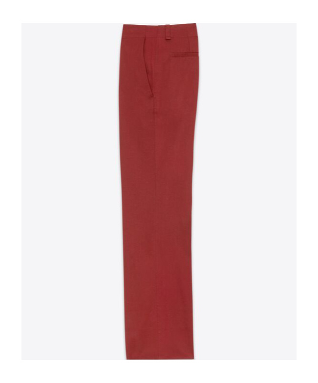 Shop Saint Laurent Pants In Cotton Twill In Red