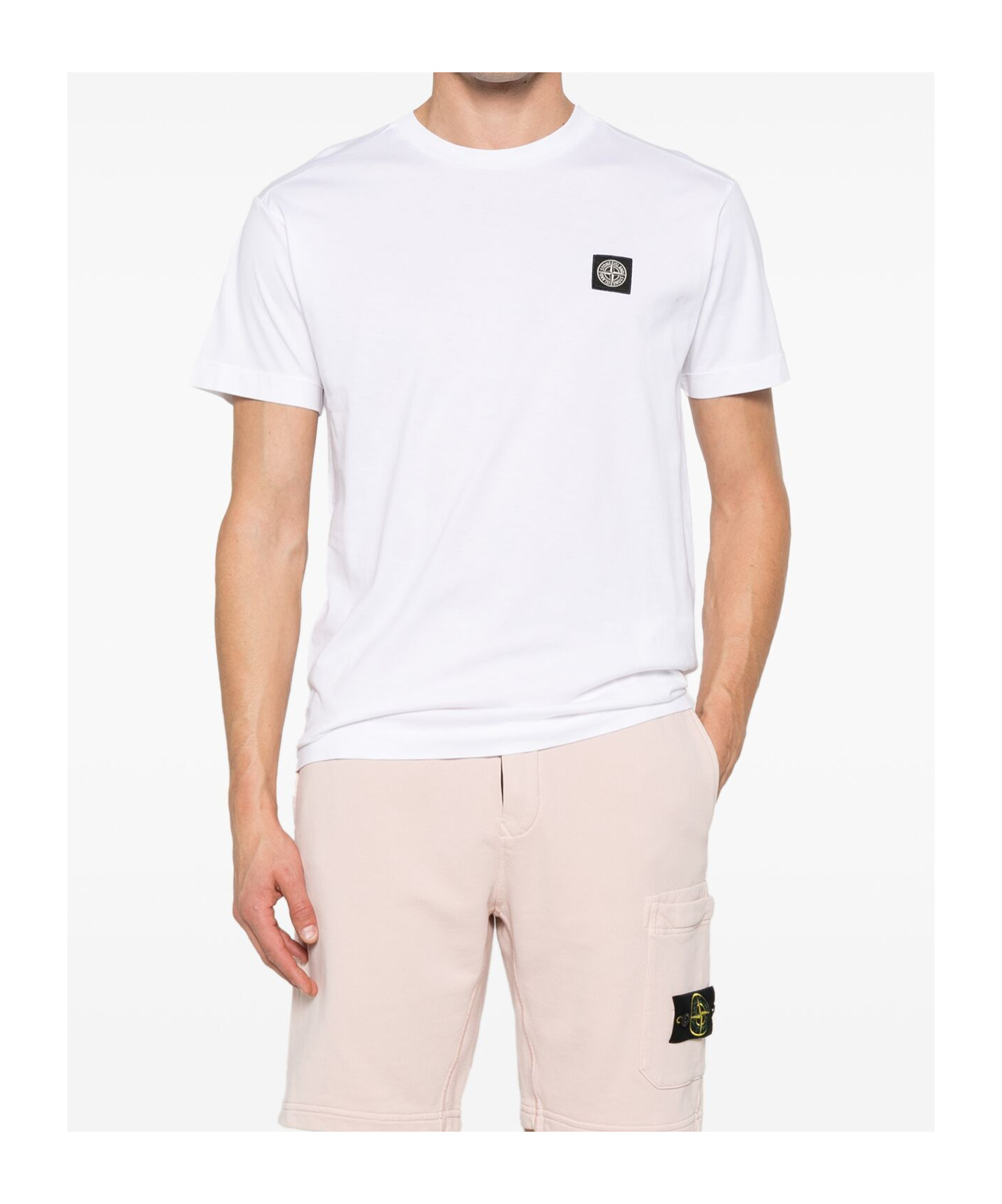 Shop Stone Island Compass-motif T-shirt In White
