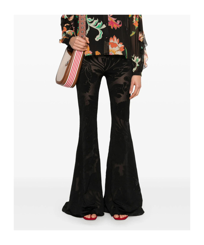 Etro Flared Casual Pants In Black