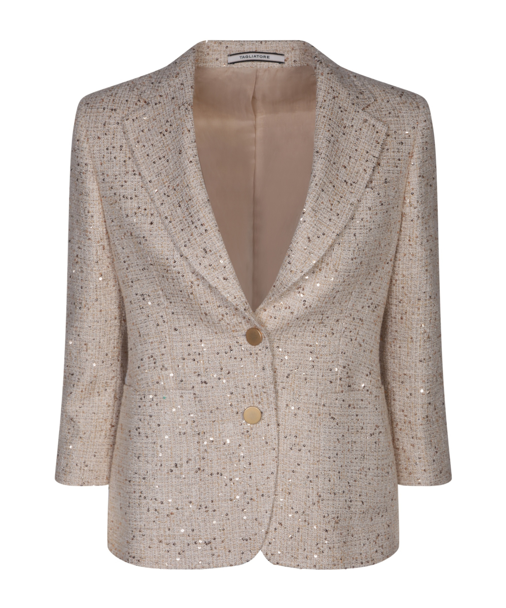Tagliatore J-debra Sequin-embellished Blazer In Nude