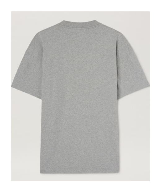 Palm Angels Grey Crewneck T-shirt With College Style Logo On The Front In Cotton Man In Gray