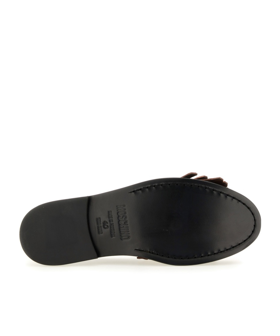 Moschino Crocodile-embossed Leather Moccasin In Black
