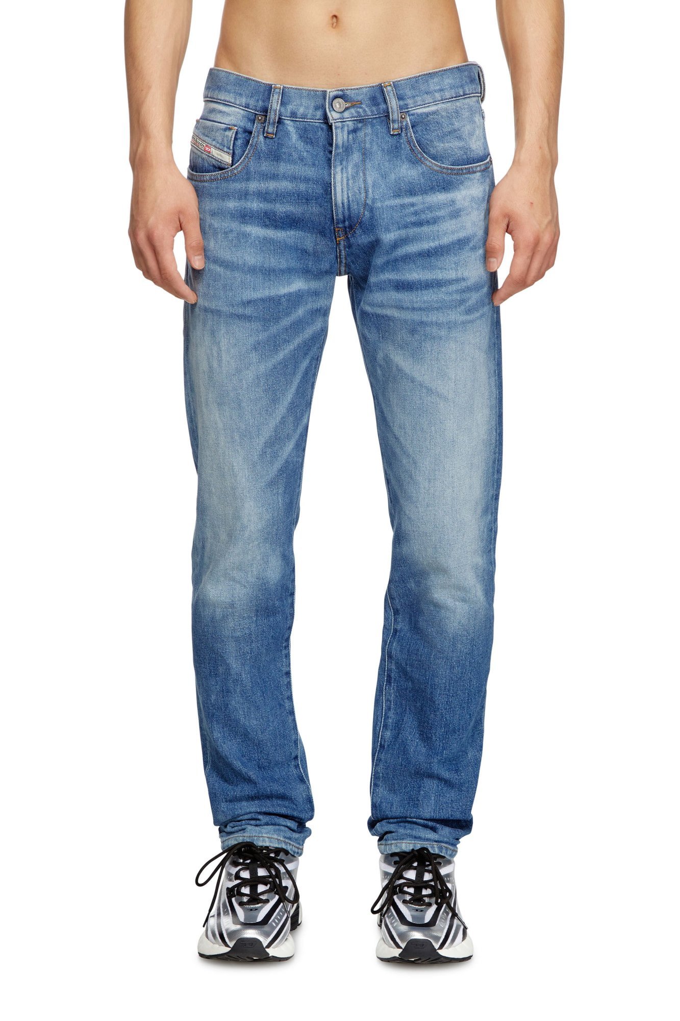 Diesel Drawstring Denim Trousers In Blue