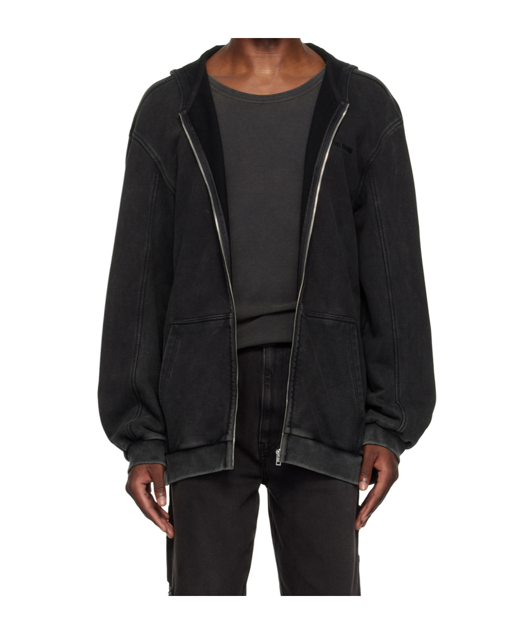 We11 Done Rivet Hooded Hooded Hoodie In Black