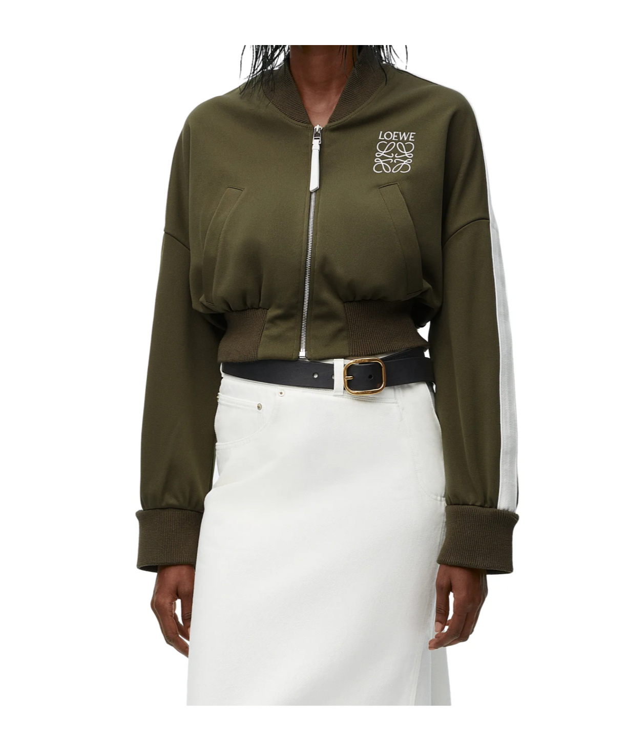 Loewe Short Stand-neck Casual Jacket In Green