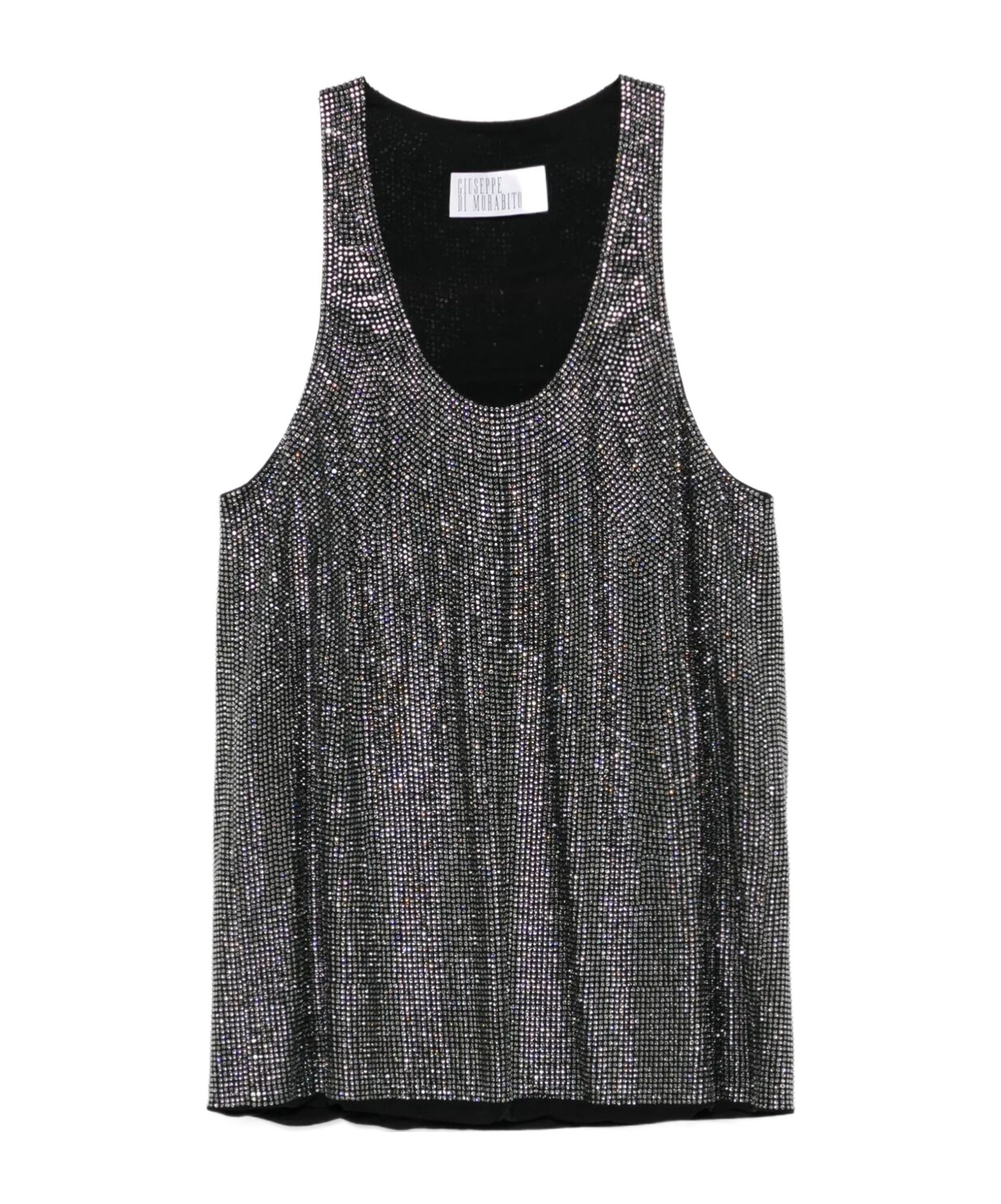 Giuseppe Di Morabito Strass-embellished Sleeveless Top With Round Neckline In Black
