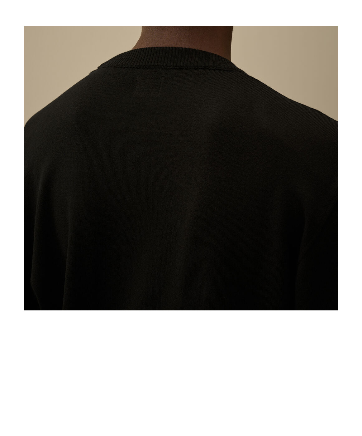 C.p. Company Merino Wool Crewneck Sweater Featuring Pockets In Black