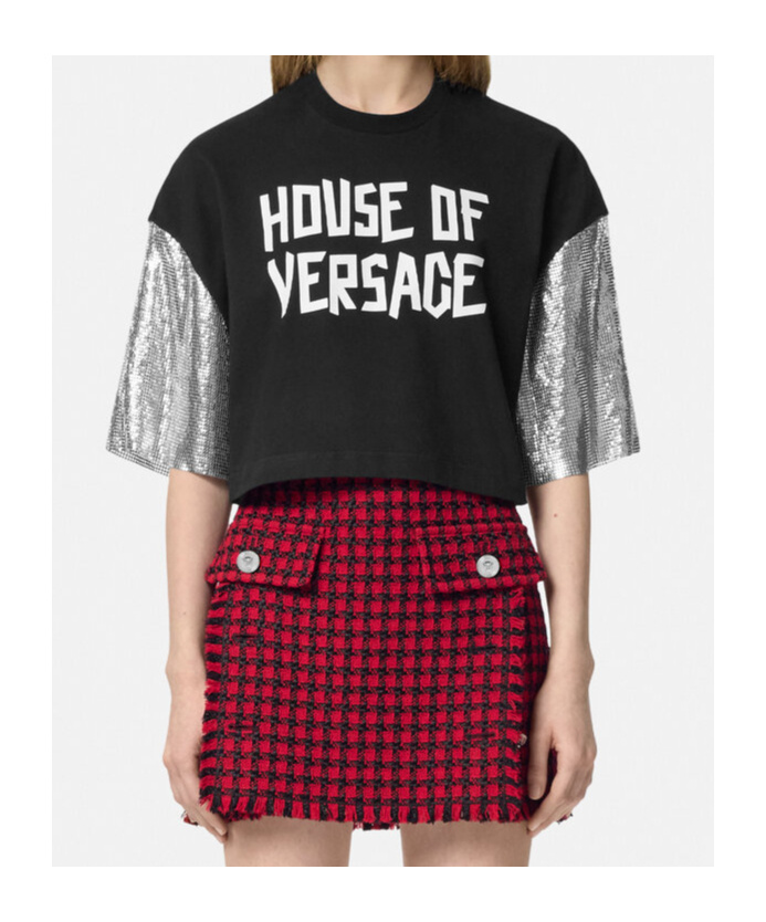 Versace Logo-print T-shirt In Black