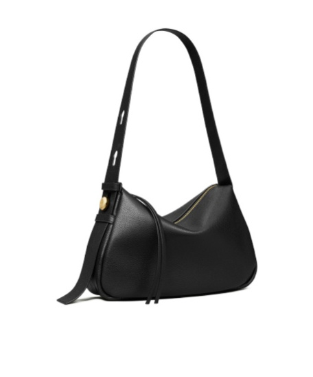 Tory Burch Romy Curved-flap Shoulder Bag In Black