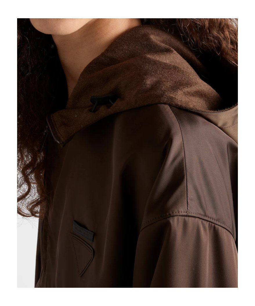 Prada Mens Brown Re Nylon Hooded Long-sleeve Woven Anorak In Brown