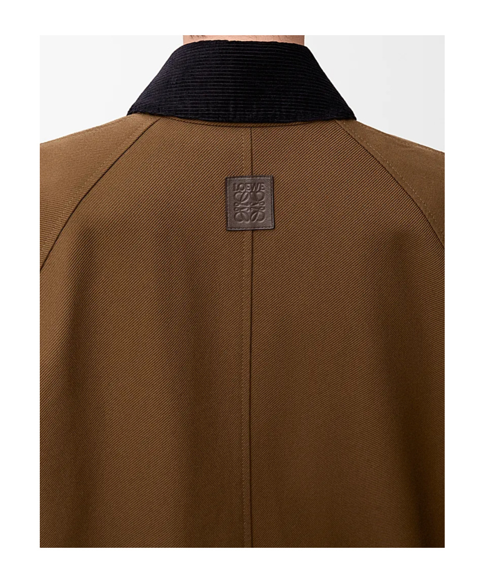 Loewe Cotton Trapeze Jacket In Brown